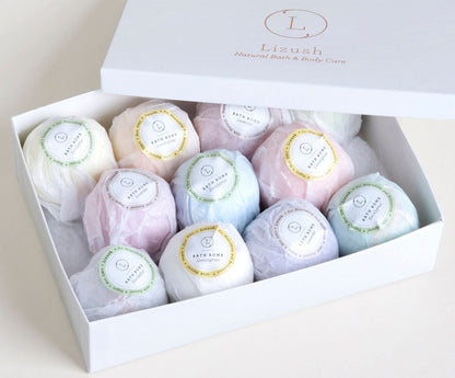 Lizush BATH BOMBS &amp; SHOWER STEAMERS 11 Bath Bombs Gift Box +  one Free Bomb to make 12 !!