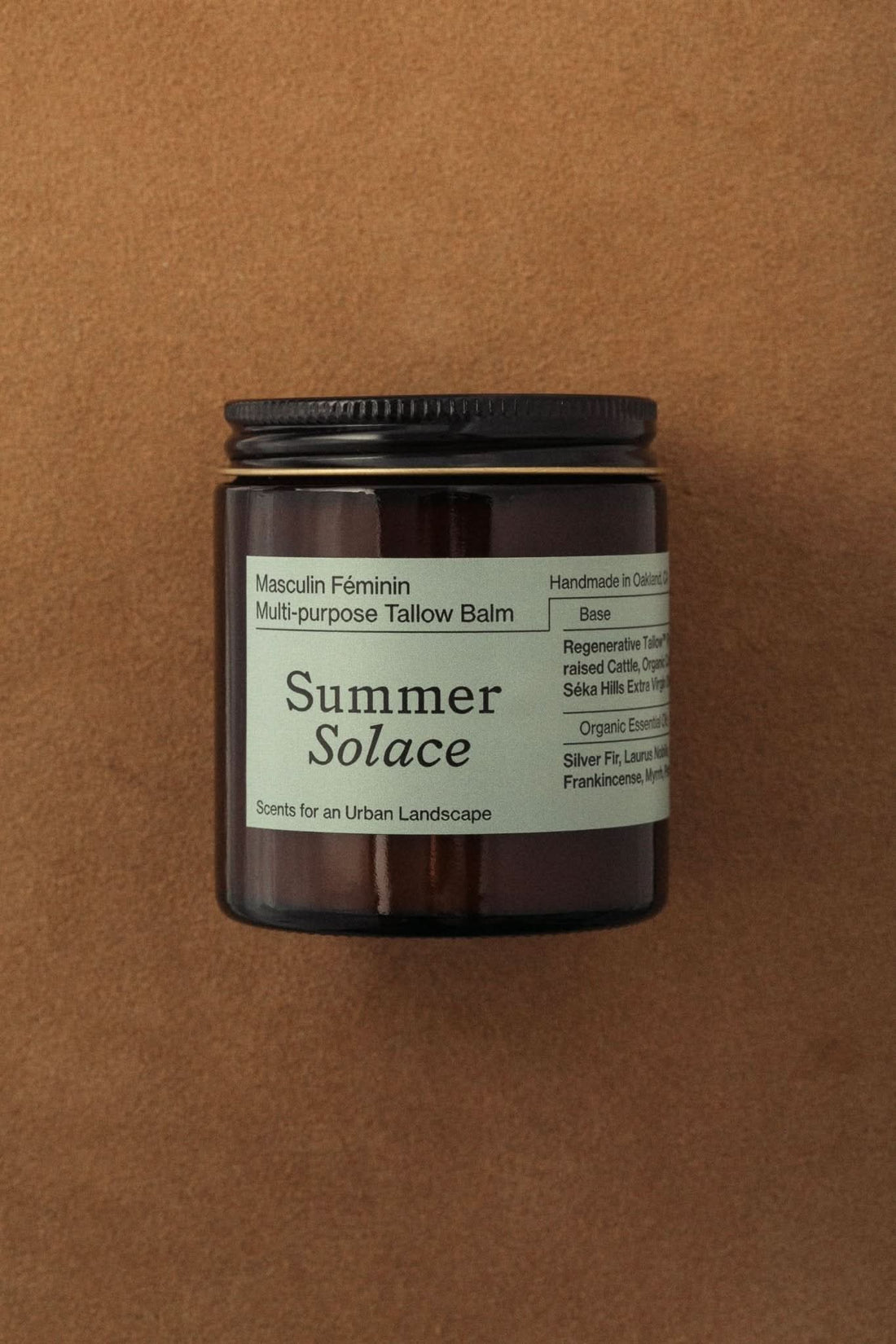 Summer Solace Tallow Tallow Balm Large 4 oz (Best Value) Masculin Féminin Tallow Balm – Frankincense, Patchouli &amp; Hinoki Wood