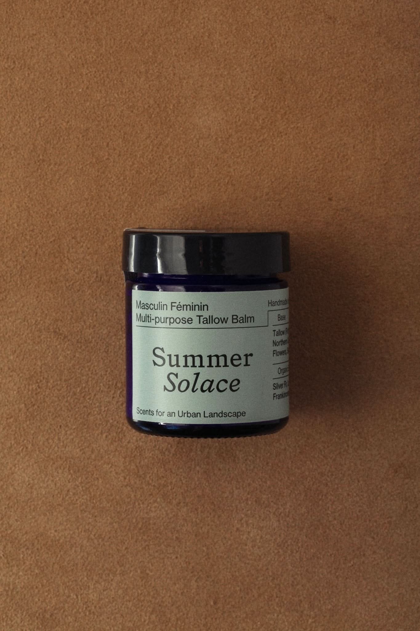 Summer Solace Tallow Tallow Balm Small 50 mL Masculin Féminin Tallow Balm – Frankincense, Patchouli &amp; Hinoki Wood