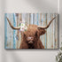 Tailored Canvases Canvas 18x12 inch Medium Premium Gallery Wrapped Highland Cow Rustic Painting Canvas Wall Art