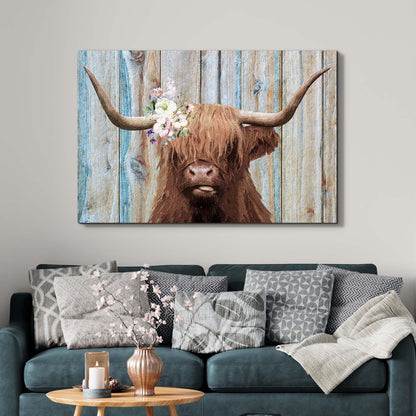Tailored Canvases Canvas Highland Cow Rustic Painting Canvas Wall Art