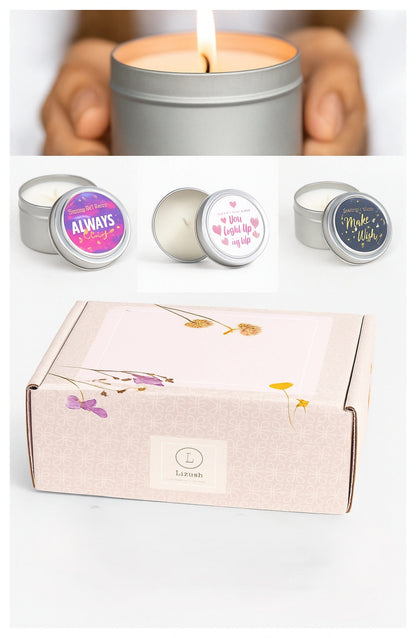 Lizush Trio of Tin Soy Candle - Scented with Bergamot and Lavender Essential oils