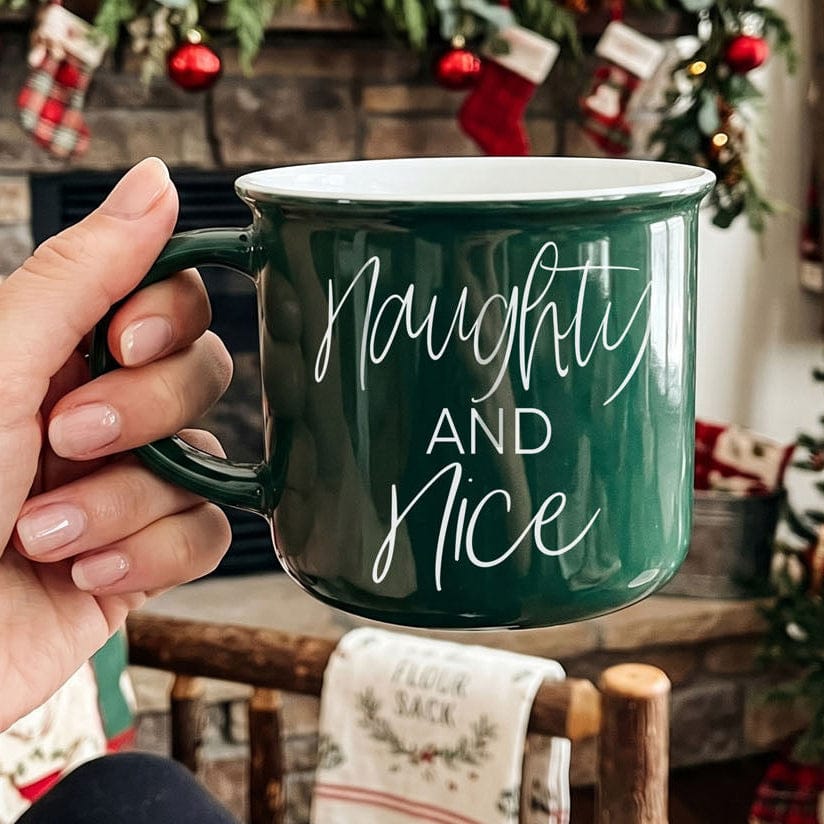 Gia Roma Coffee Mug, Green Naughty &amp; Nice Mug