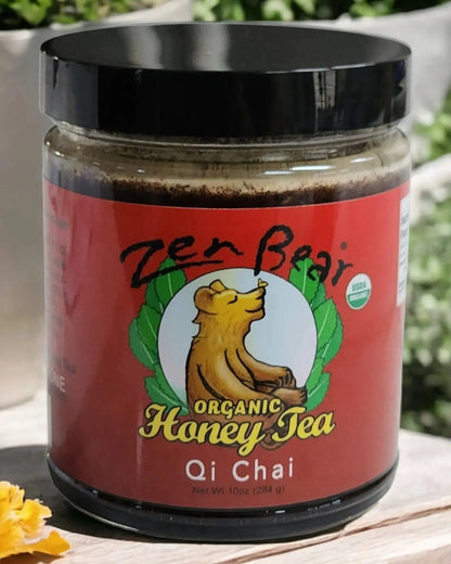 Zenbear Honey Tea simple Qi Chai Honey Tea – Organic Spiced Blend for Energy &amp; Balance (10 oz)