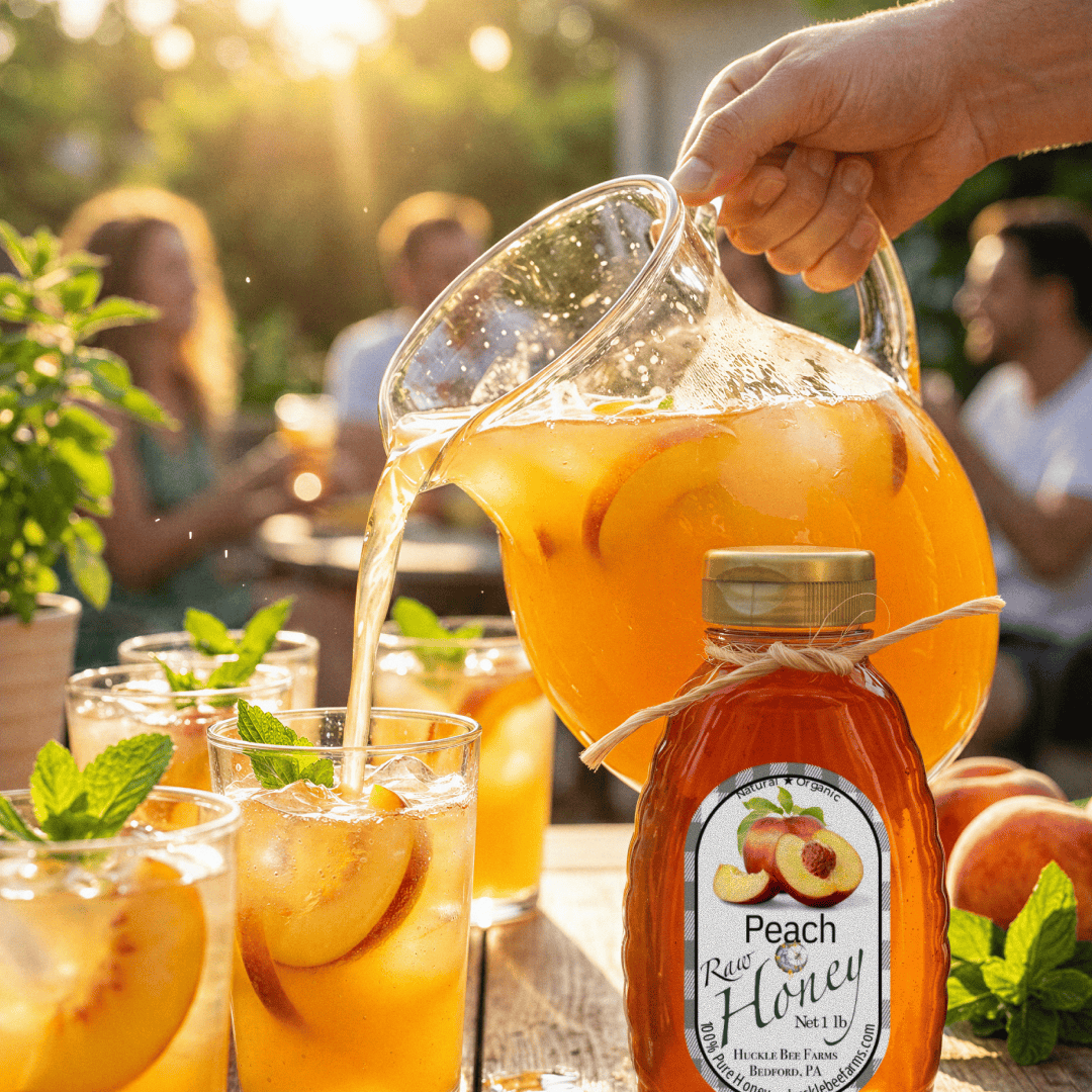 Huckle Bee Farms LLC Honey Peach Honey Bliss: Sweet &amp; Fruity Pure Honey Experience