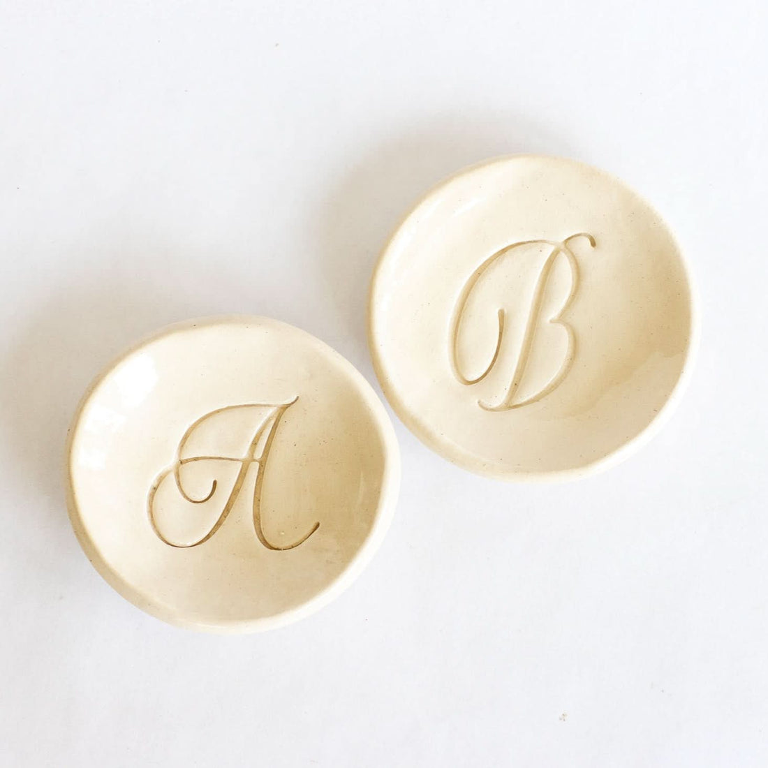 prodigalpottery Ceramic Monogram Ring Dish Without Gold