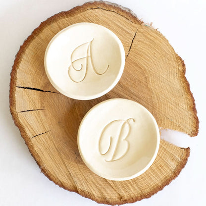 prodigalpottery Ceramic Monogram Ring Dish Without Gold
