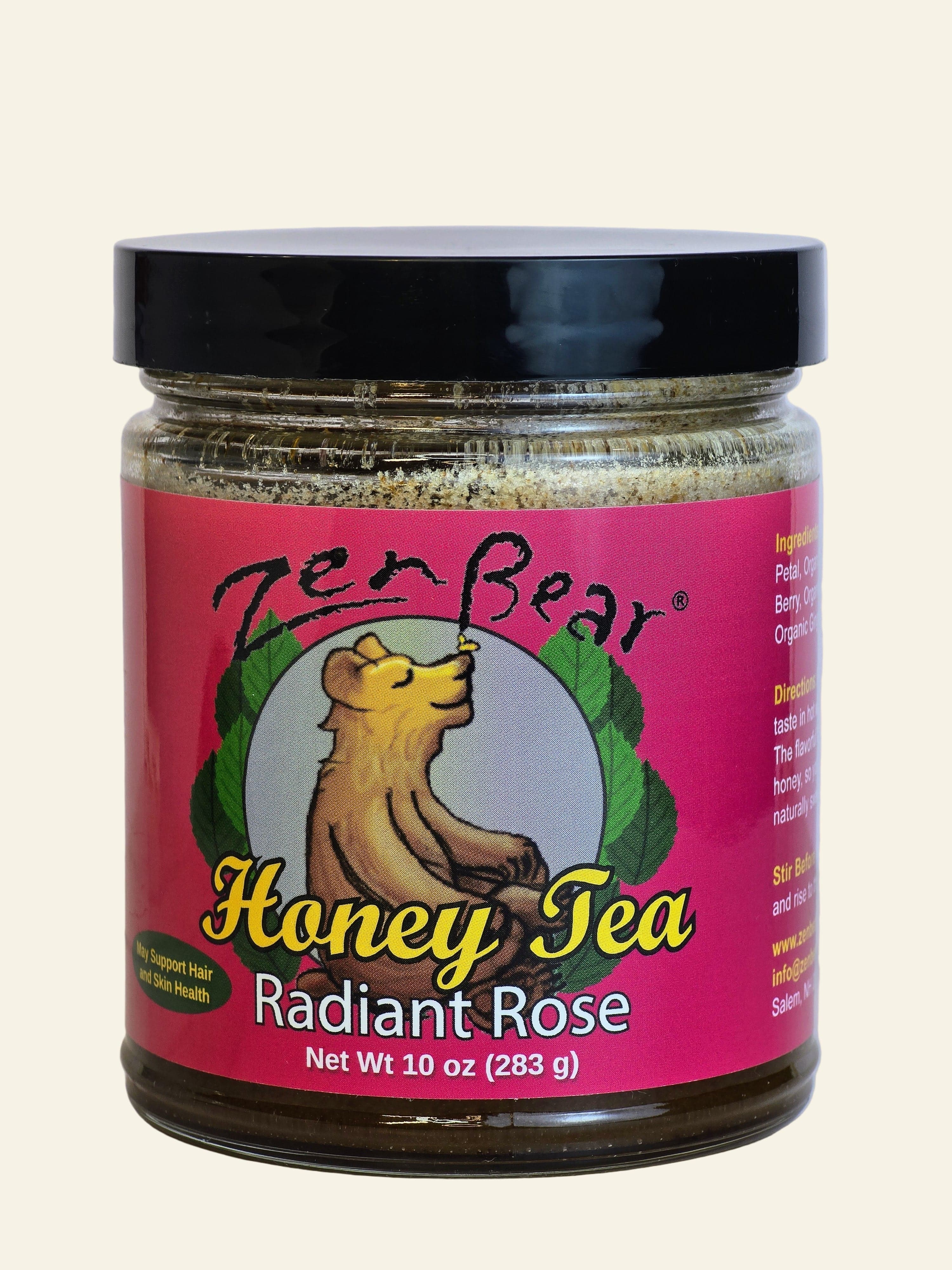 Zenbear Honey Tea simple Radiant Rose Honey Tea – Organic Rose Hip &amp; Hibiscus Blend for Glow &amp; Calm (10 oz)
