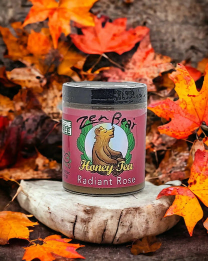 Zenbear Honey Tea simple Radiant Rose Honey Tea – Organic Rose Hip &amp; Hibiscus Blend for Glow &amp; Calm (10 oz)