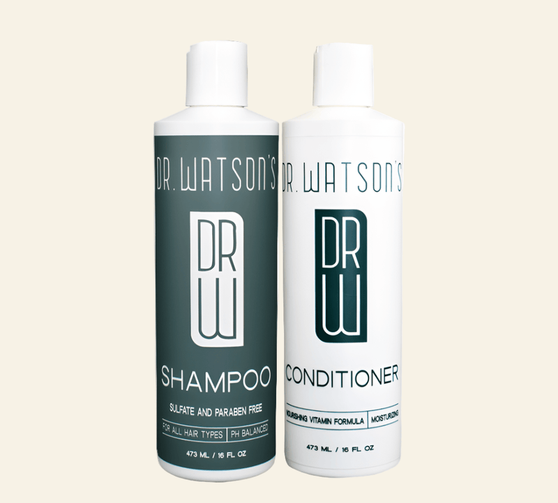 Dr. Watson's Hair & Skin Care Shampoo and Conditioner Dr. Watson's Hair Care | Shampoo & Conditioner Duo | The Original | 16 Oz Each