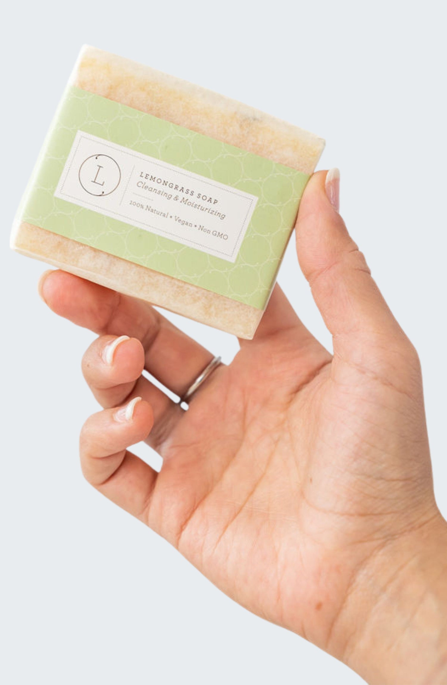 Lizush NATURAL SOAP BAR 2 x Lemongrass Natural Soap Bar, Handmade Body Soap Gift