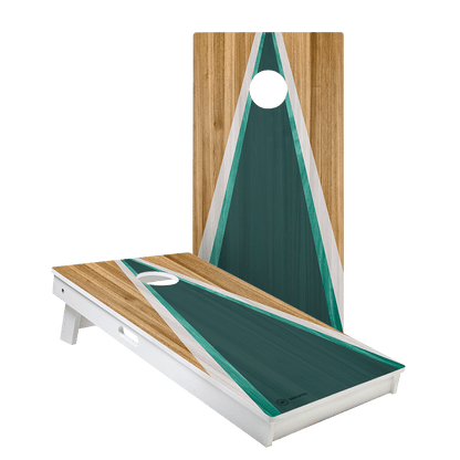 Teak &amp; Teal Triangle Versatex All-Weather Cornhole Boards