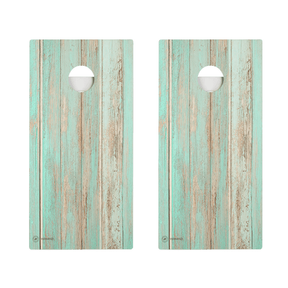 Teal Beach Wood Versatex All-Weather Cornhole Boards