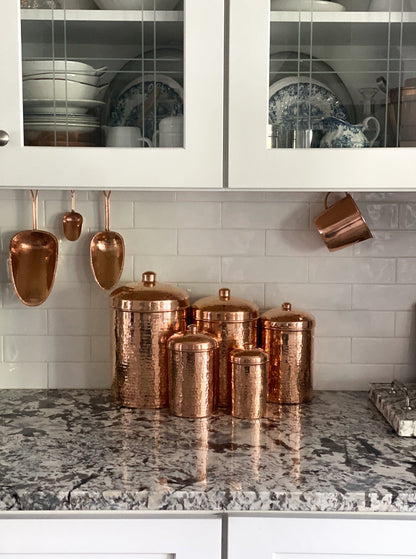 Sertodo Canisters Copper Kitchen Canisters - Complete 5 piece Set