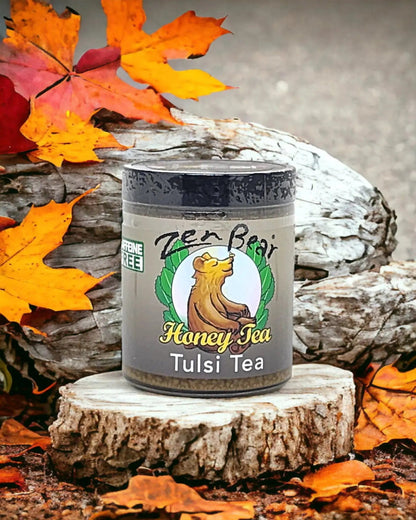 Zenbear Honey Tea simple Tulsi Honey Tea – Organic Holy Basil Blend for Stress Relief &amp; Balance (10 oz)