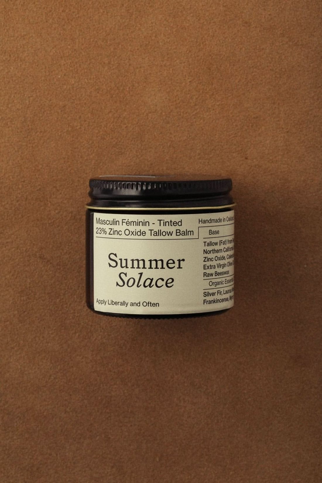 Summer Solace Tallow SPF 60ml 23% Non-Nano Zinc Tinted Tallow Balm | Tinted and Scented